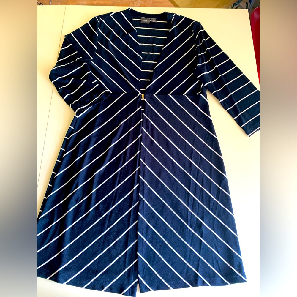 Chico's Travelers Classic Striped
Duster Jacket Women's Size 2 US Size large